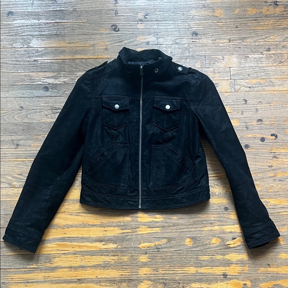 Levi’s Women’s Black Leather Jacket Size Petite Medium